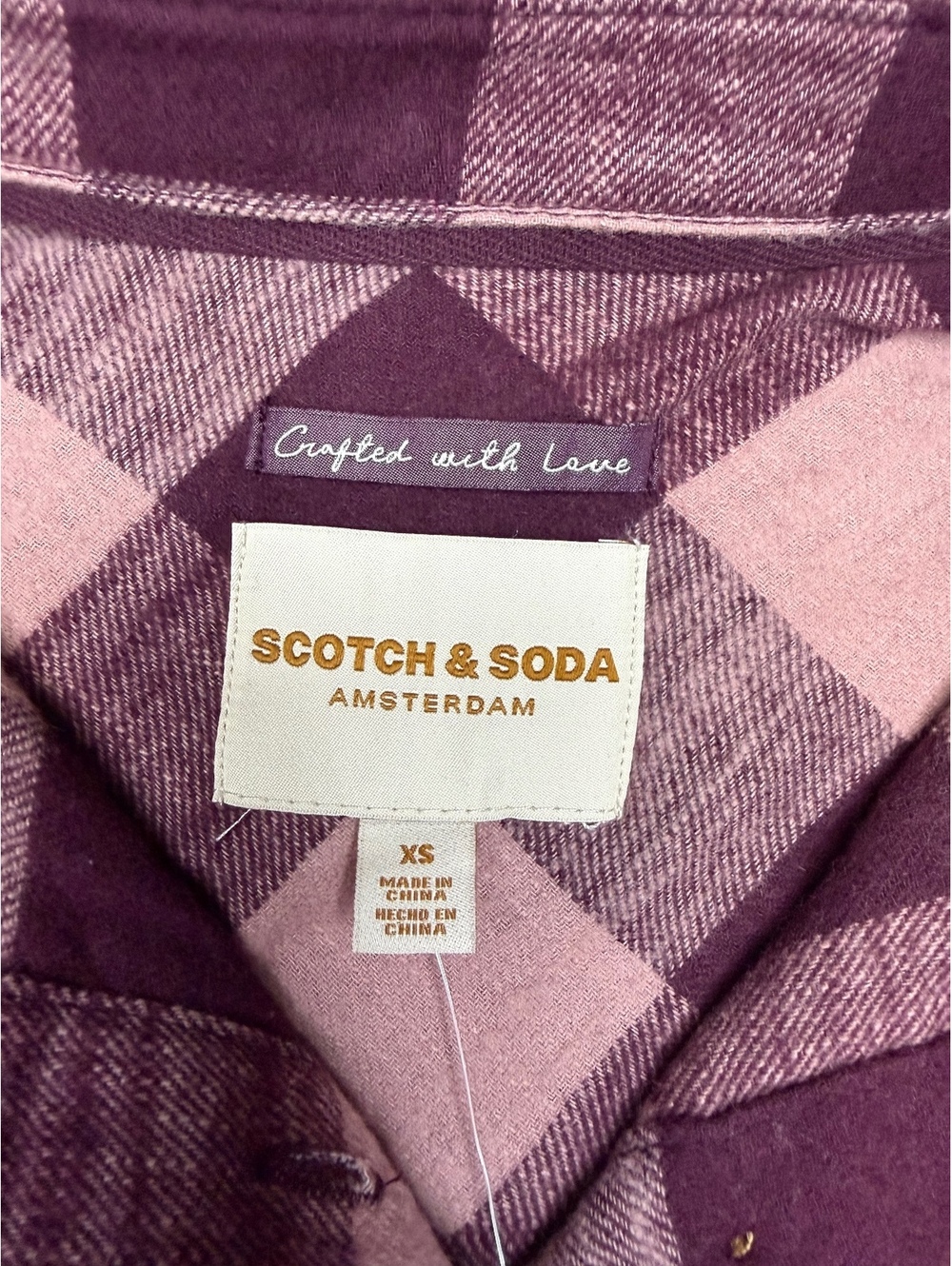 NWT Scotch & Soda Women’s Long Sleeve Plaid Flannel Button-up Shirt - Picture 4 of 5